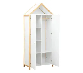 Armoire Enfant 2 Portes Maison Kima - Blanc