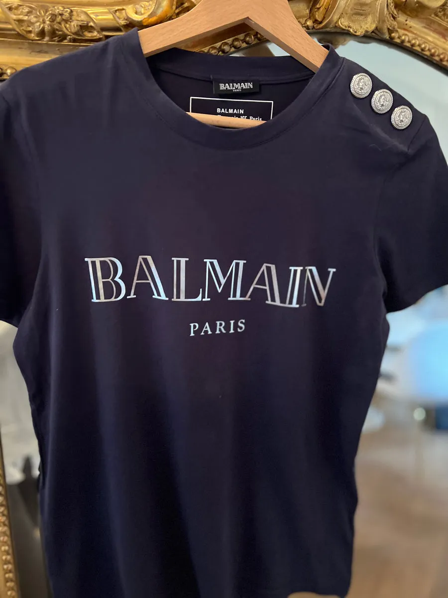 Aurianne Sinacola T shirt Balmain bleu marine