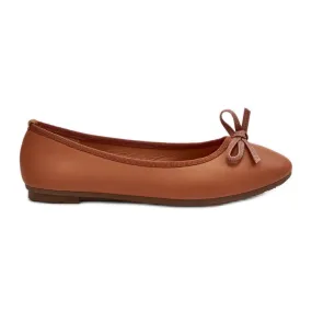 Ballerines En Cuir Écologique Avec Noeud Camel Sandelal brun