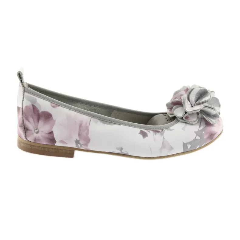 Ballerines femme fleurs Gianmarko 92/82 blanche rose gris