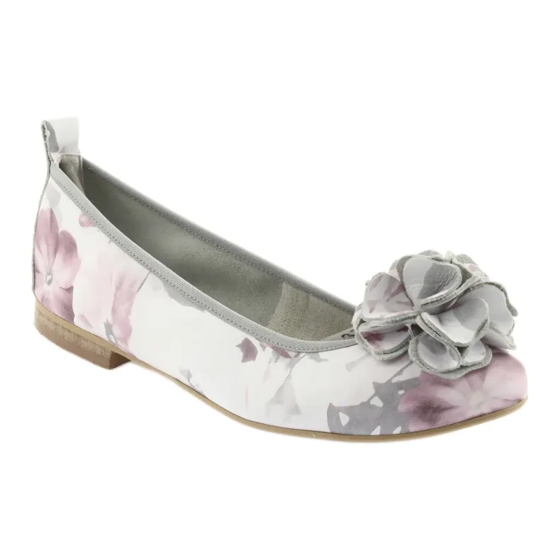 Ballerines femme fleurs Gianmarko 92/82 blanche rose gris