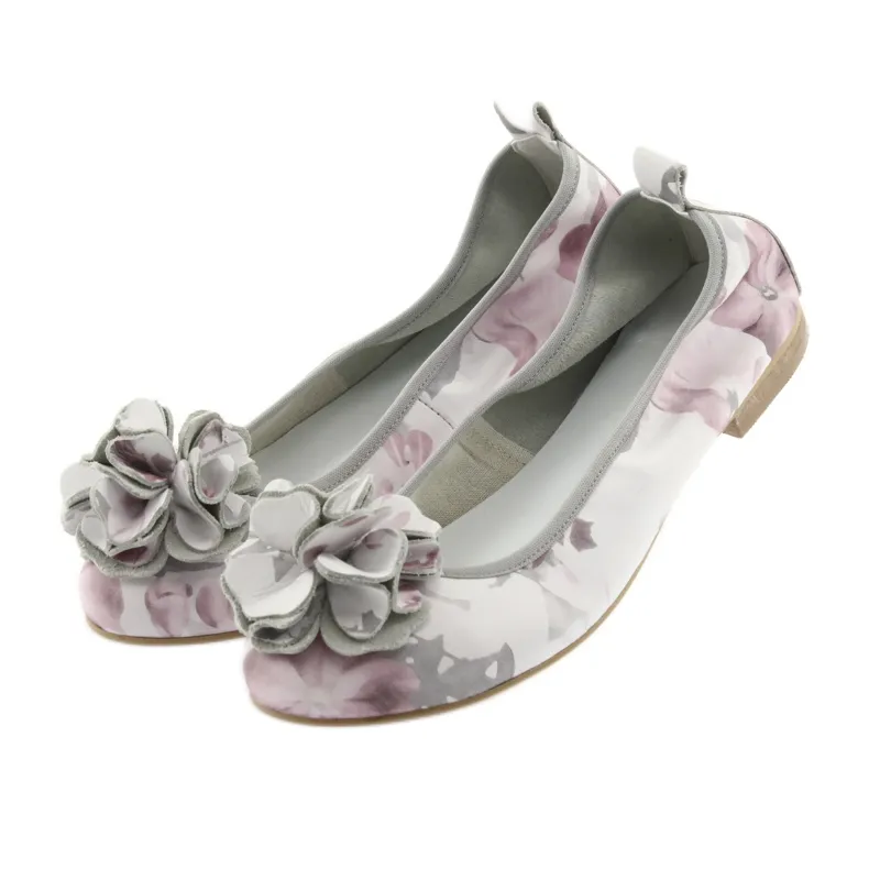 Ballerines femme fleurs Gianmarko 92/82 blanche rose gris