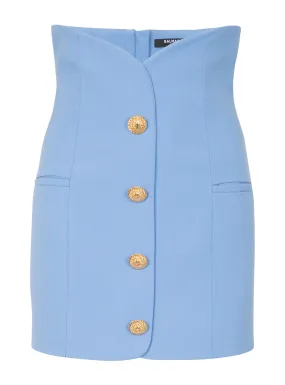 BALMAIN  Jupe tulipe à boutons - Bleu