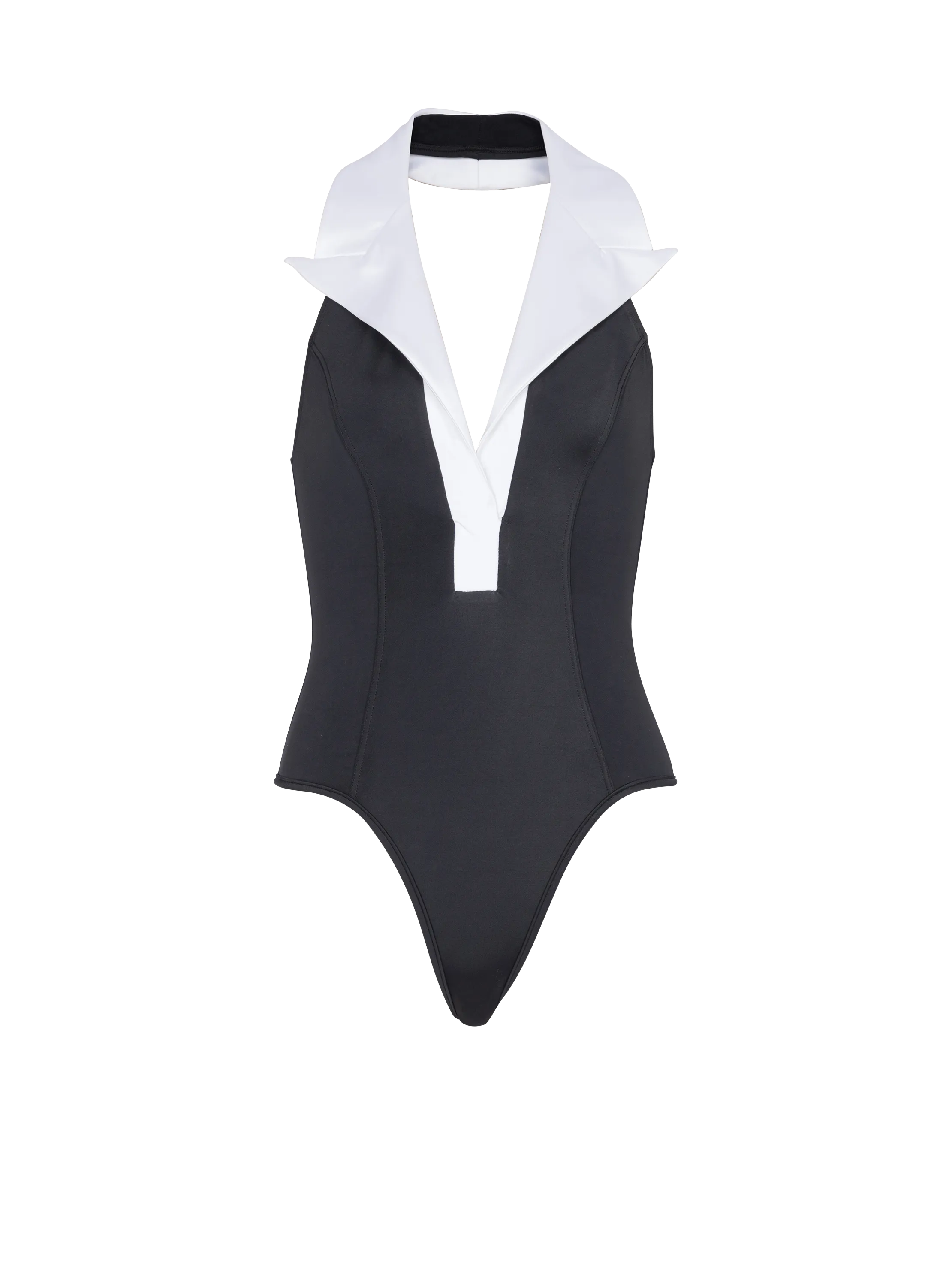 BALMAIN  Maillot de bain une pièce à col contrasté - Noir