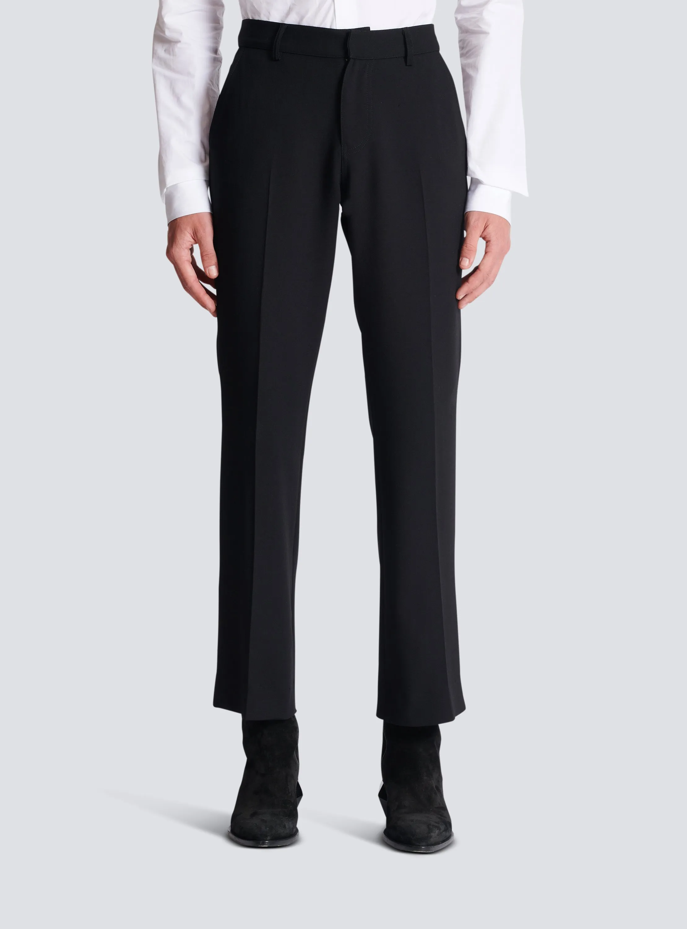 BALMAIN  Pantalon flare en double crêpe - Noir