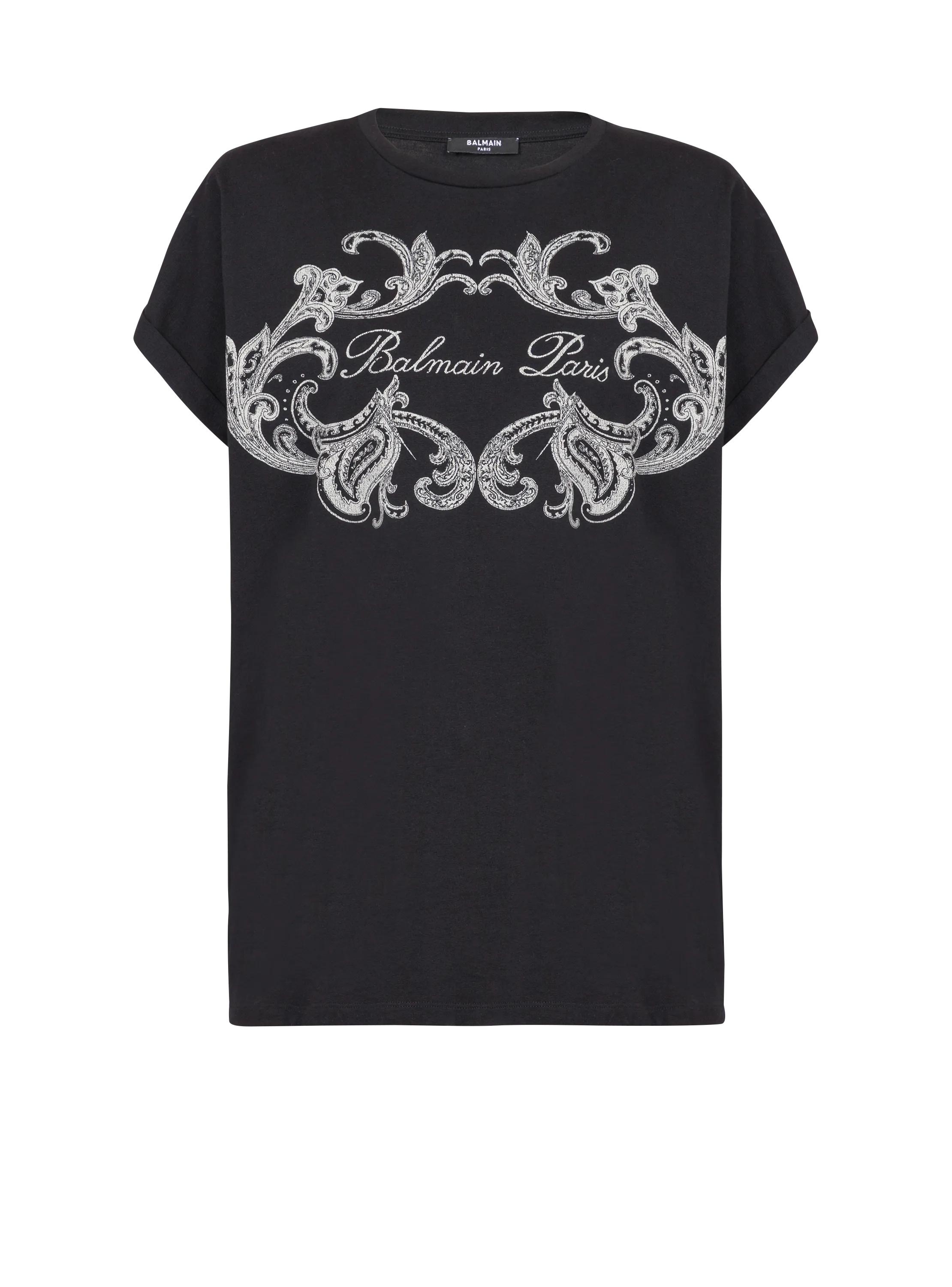 BALMAIN  T-shirt balmain signature paisley - Noir