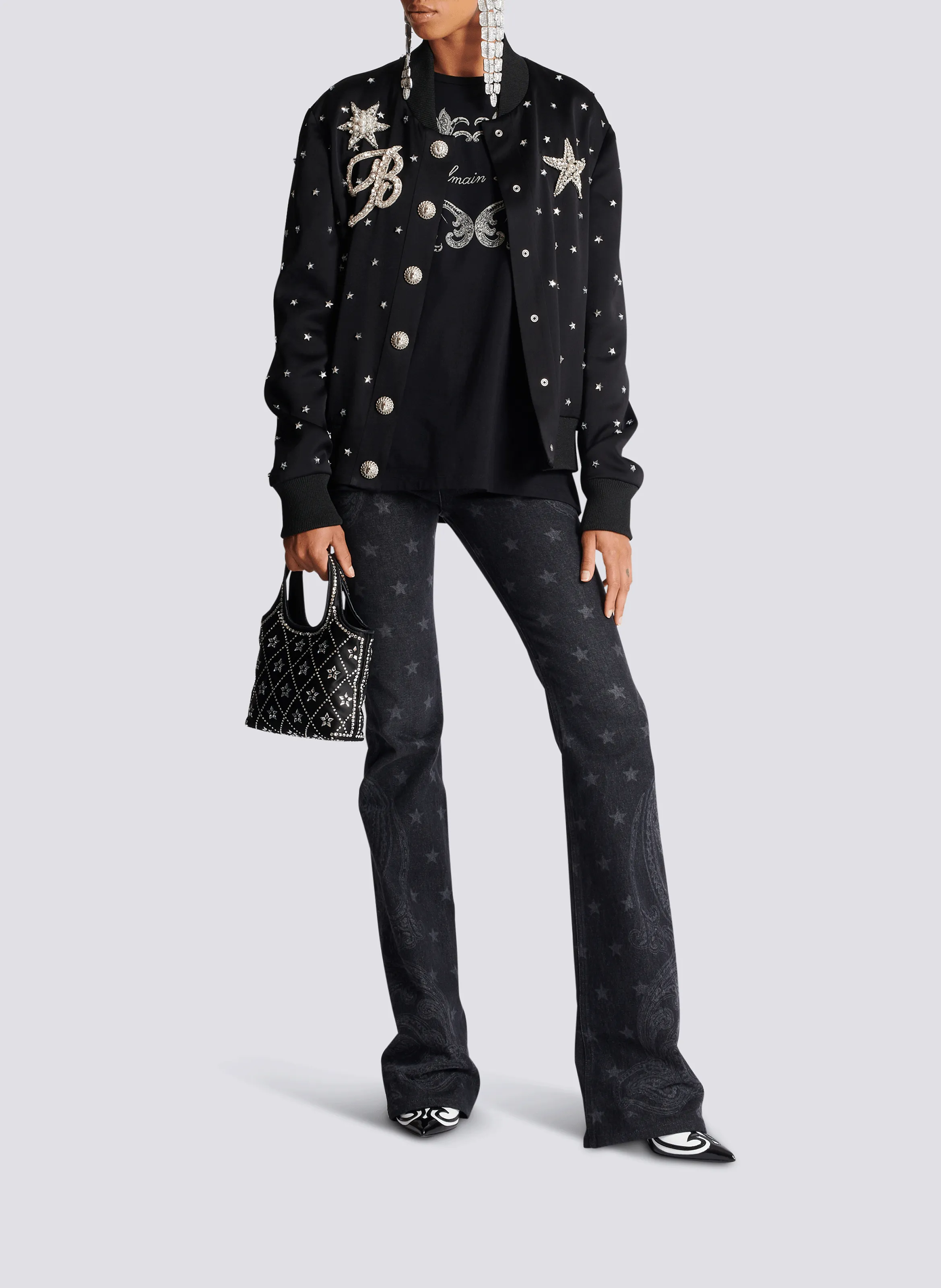 BALMAIN  T-shirt balmain signature paisley - Noir