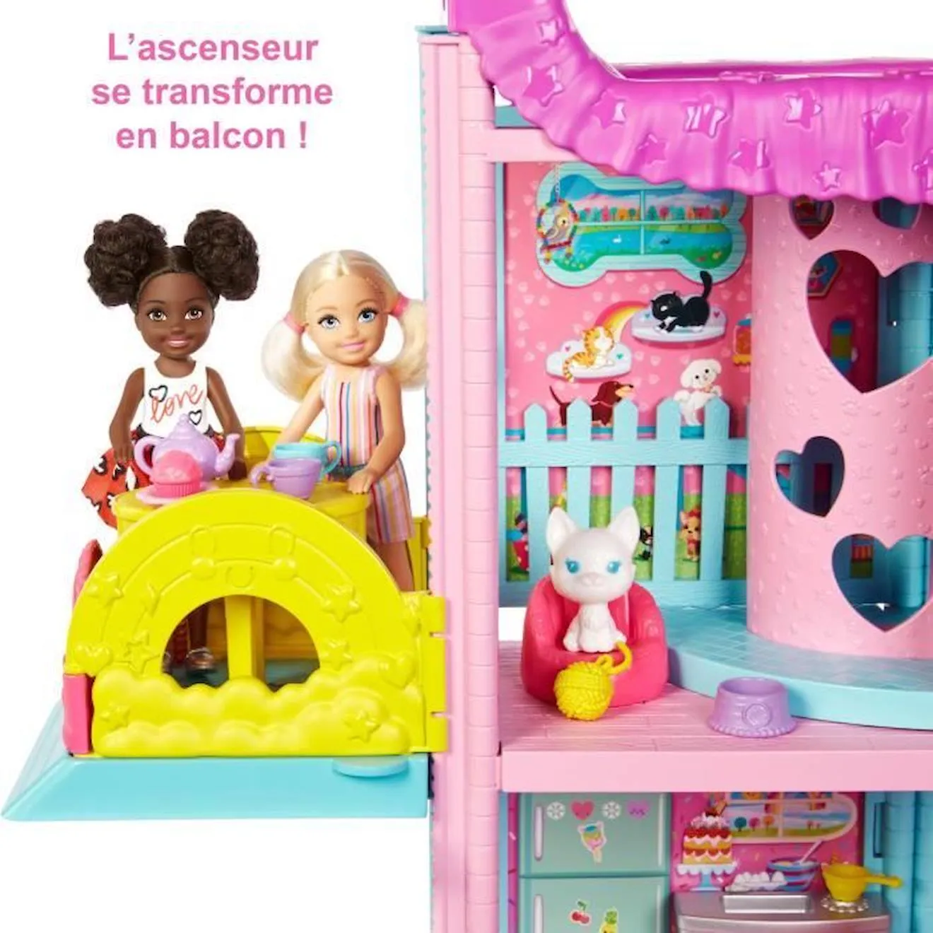 Barbie®-La Maison de Chelsea, 50 cm, animaux et + de 15 accessoires HCK77 rouge - Barbie