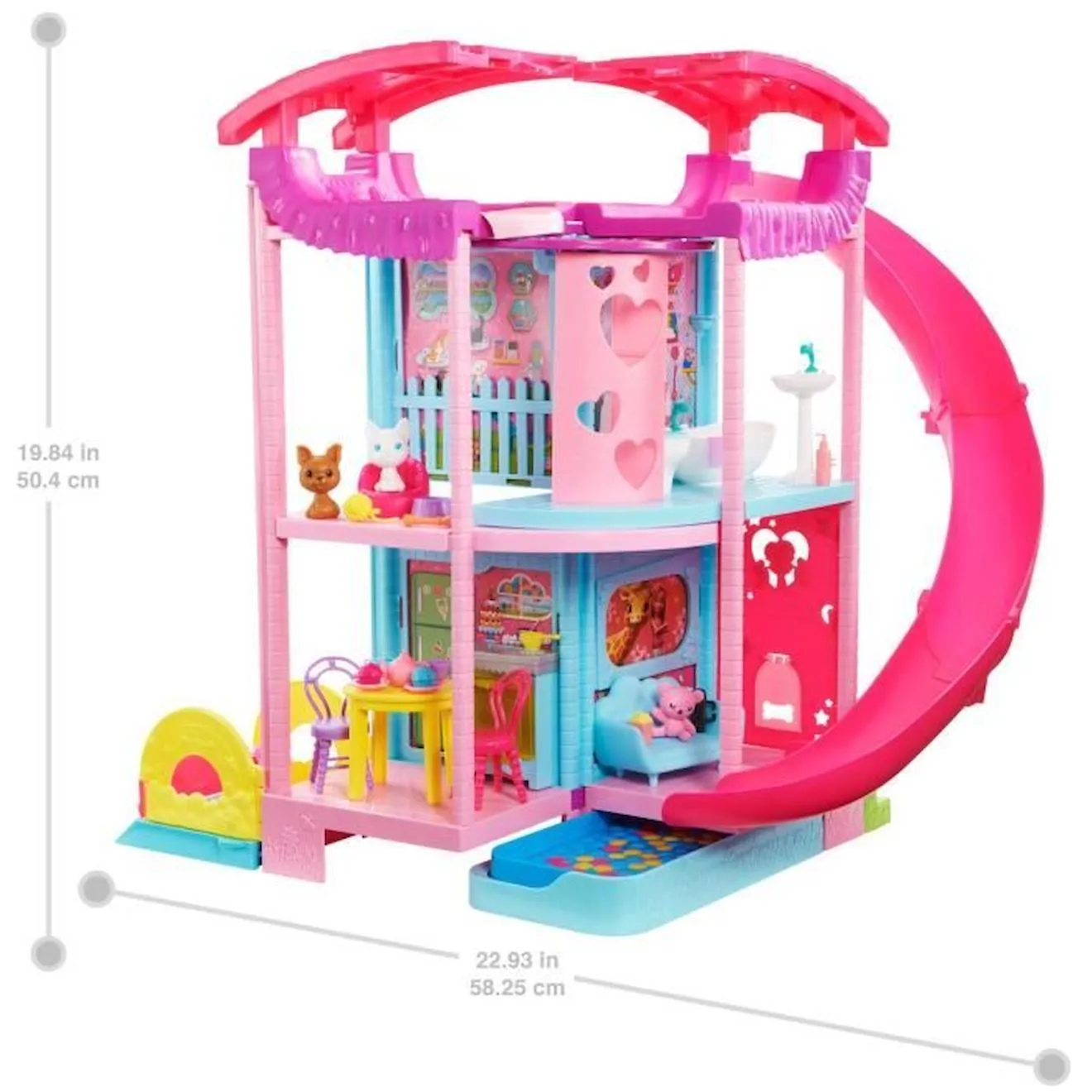 Barbie®-La Maison de Chelsea, 50 cm, animaux et + de 15 accessoires HCK77 rouge - Barbie