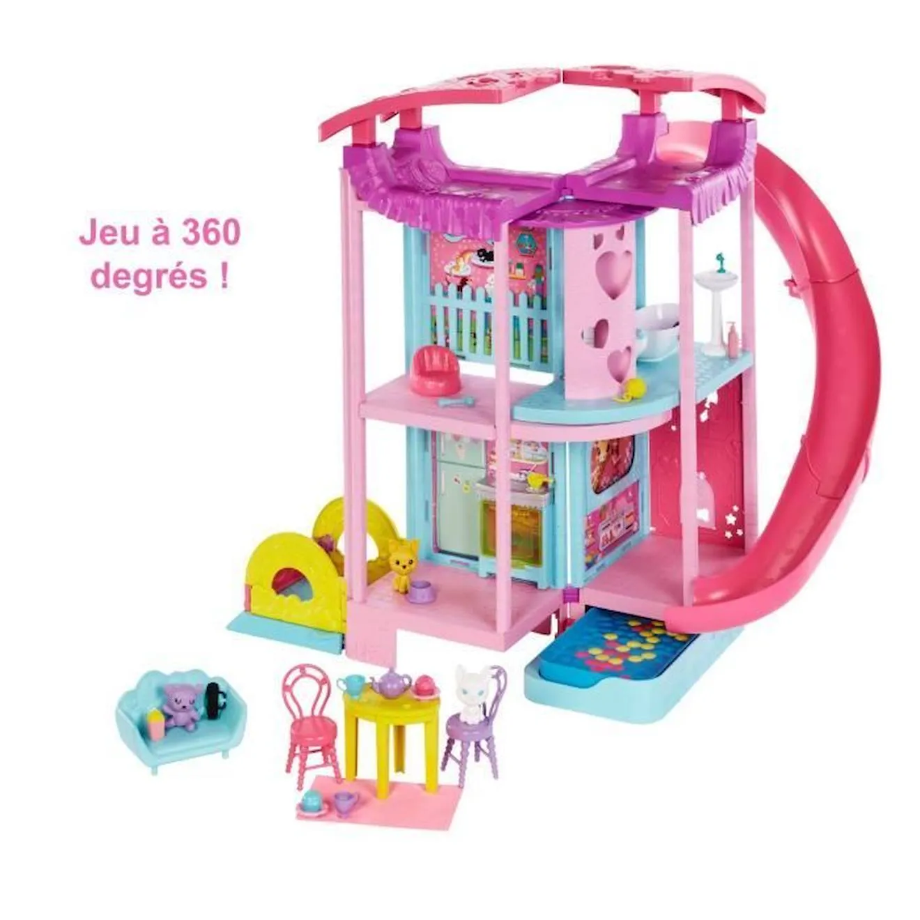 Barbie®-La Maison de Chelsea, 50 cm, animaux et + de 15 accessoires HCK77 rouge - Barbie