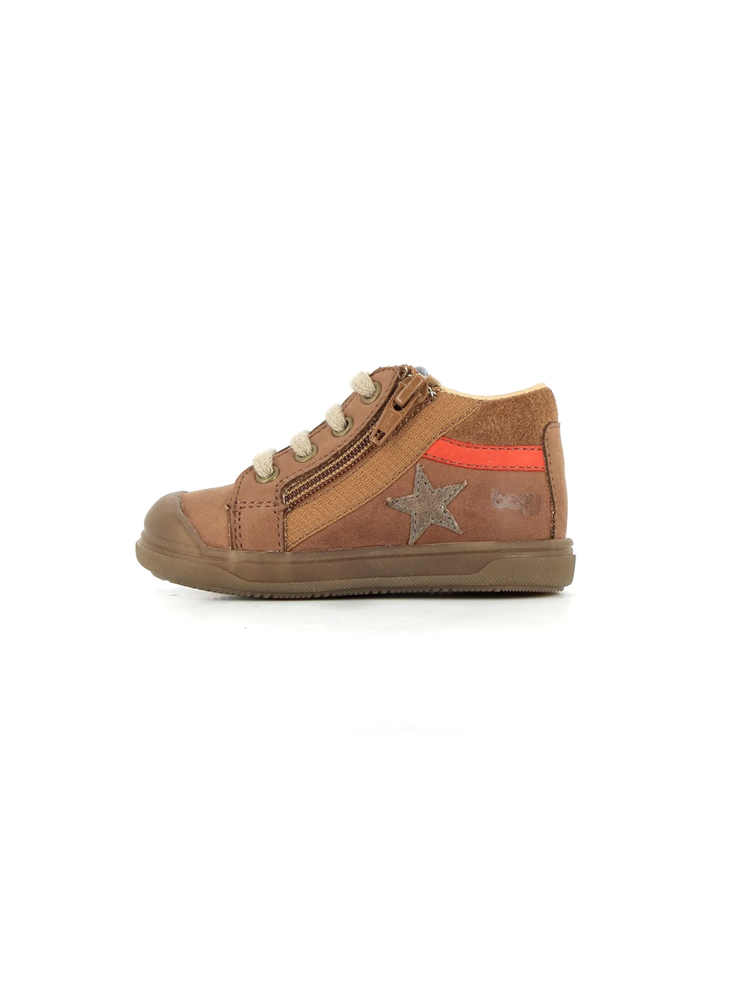 Basket montante cuir camel avec capot BOPY®