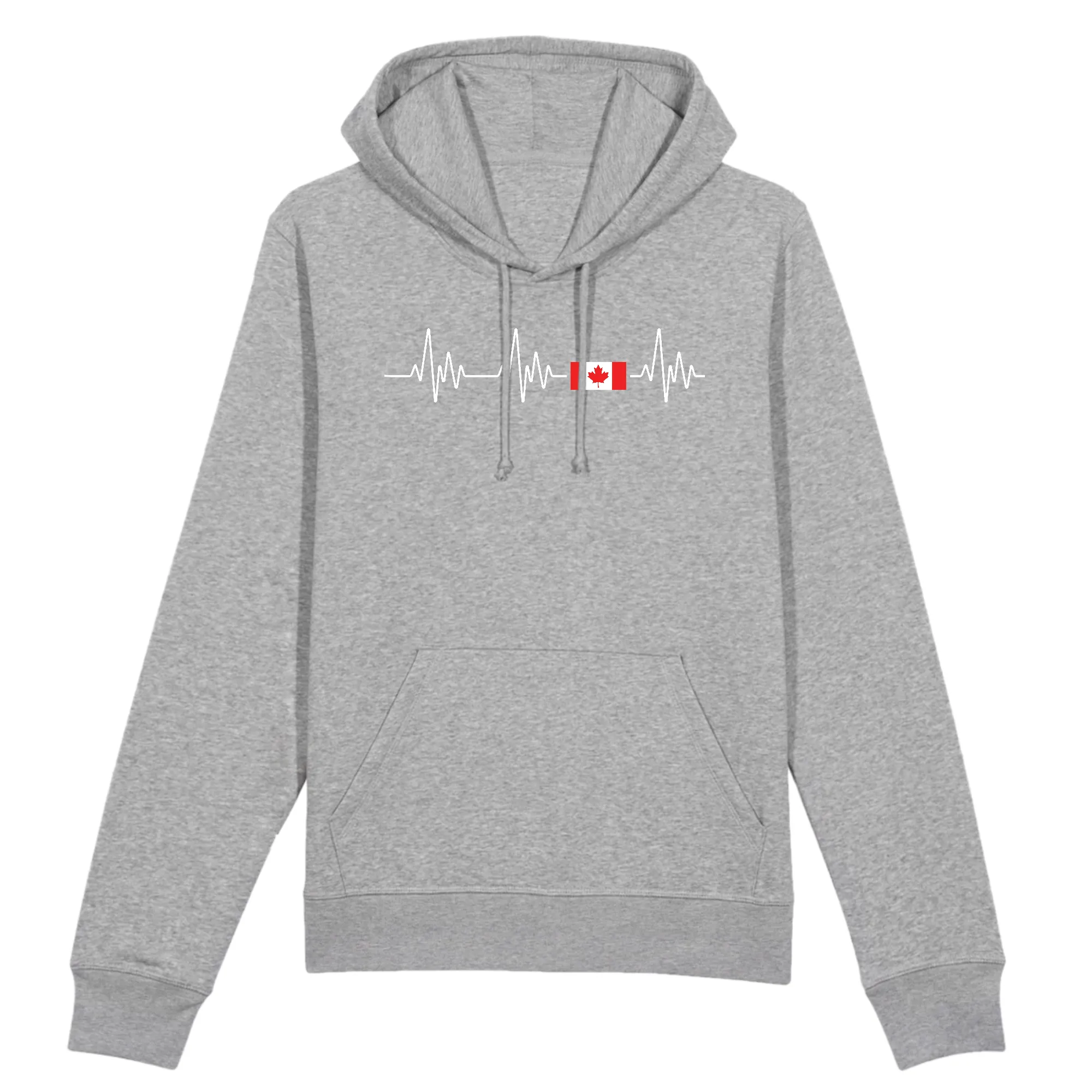 Battement de coeur Canada Drapeau - Sweatshirt à capuche - Coton bio - imprimé FR