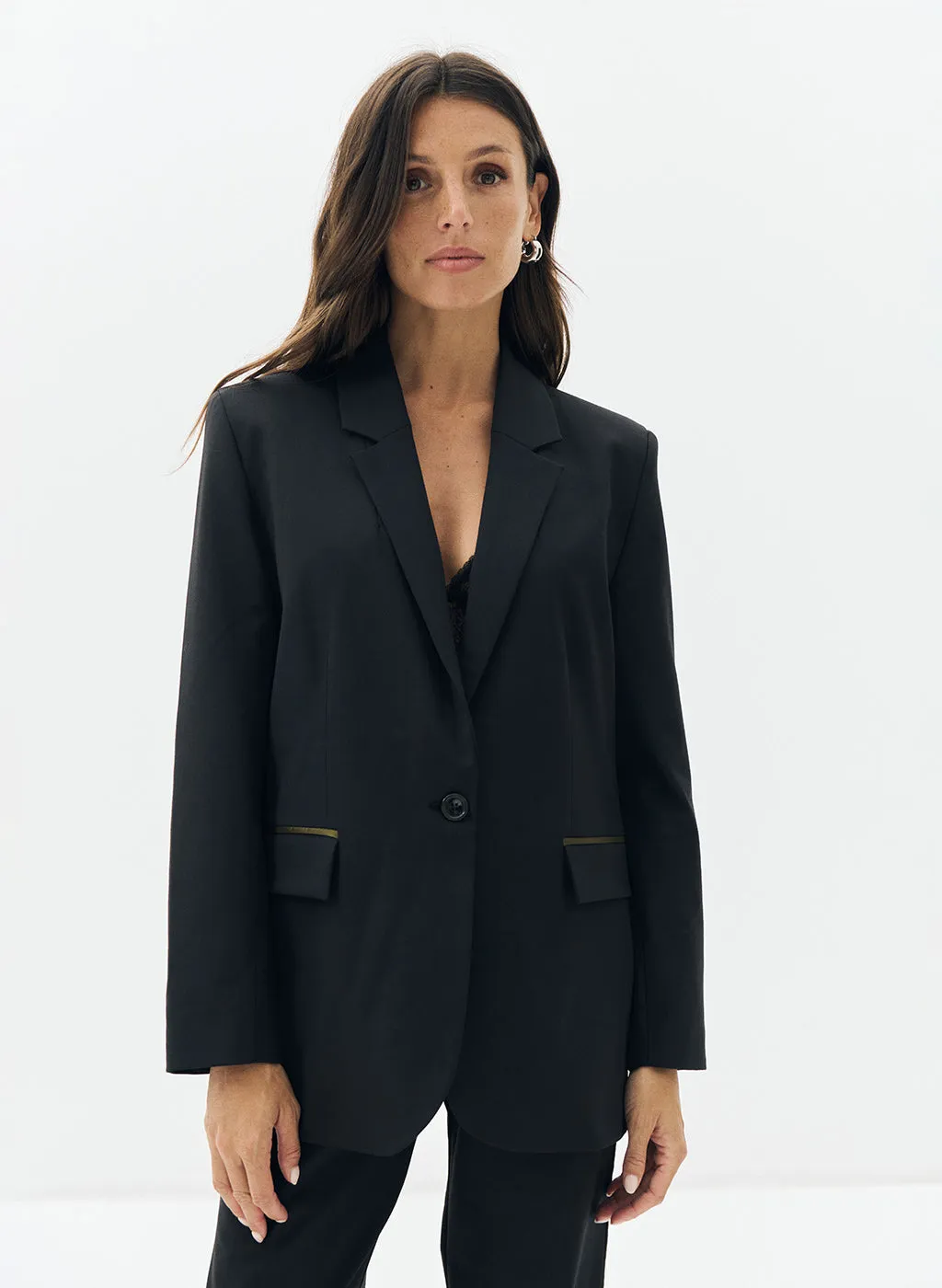 Blazer Kenzo noir et kaki en sergé