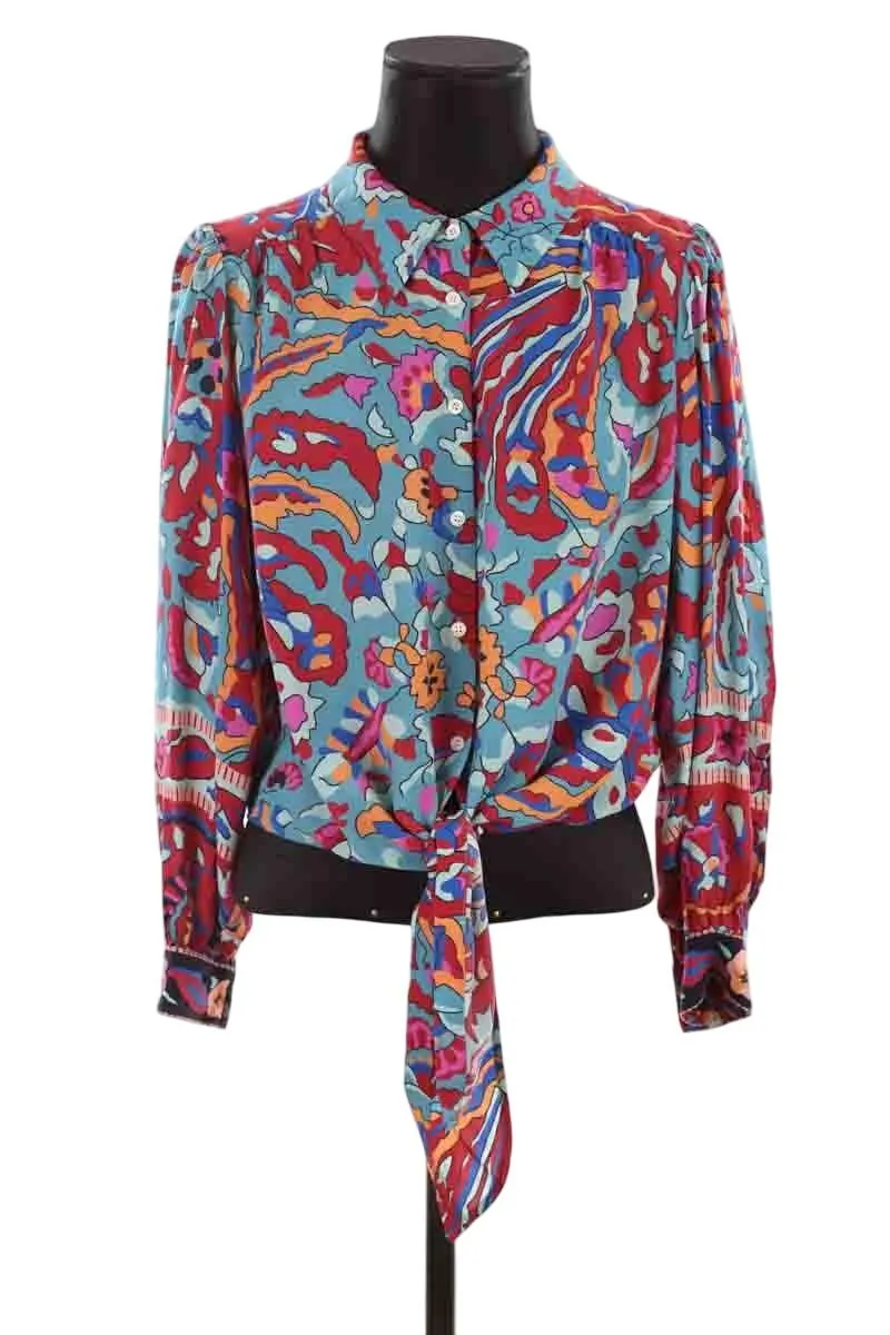 Blouse Bash multicolore en viscose pour femme, taille 36, en très bon état.