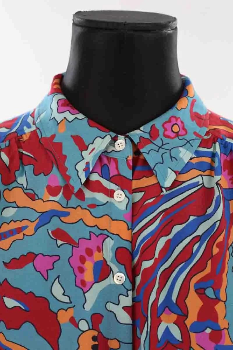 Blouse Bash multicolore en viscose pour femme, taille 36, en très bon état.