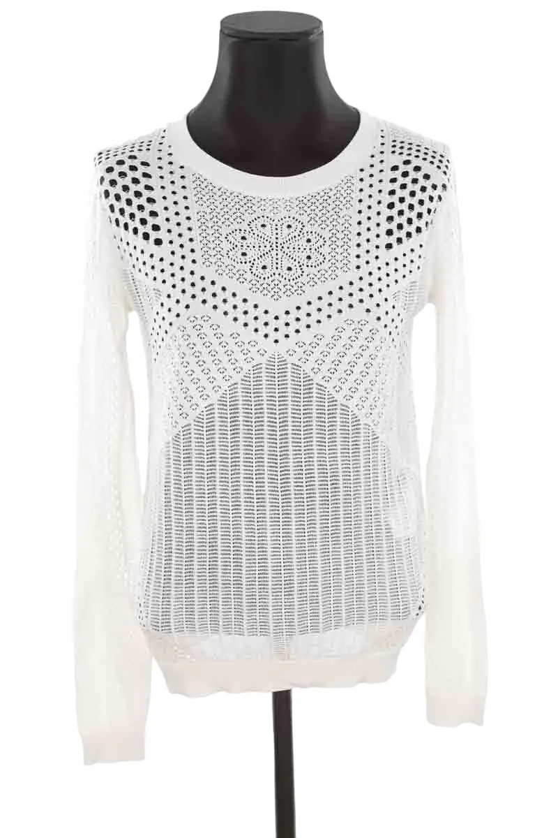 Blouse en coton Maje blanc. Matière principale coton. Taille 36.