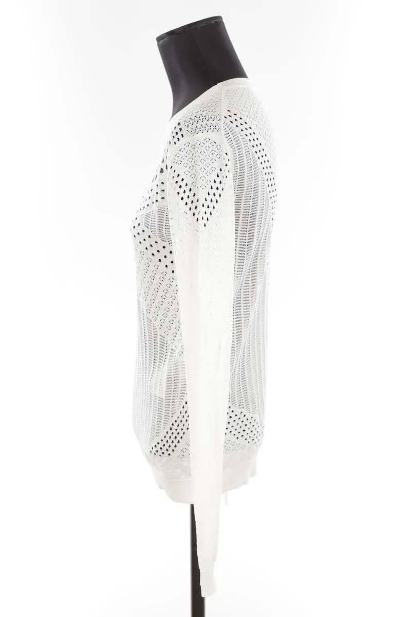 Blouse en coton Maje blanc. Matière principale coton. Taille 36.