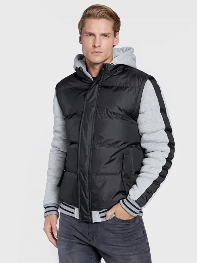 Blouson bi-matière outwear gris noir homme - Blend | wimod