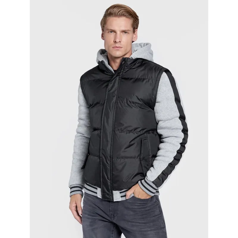 Blouson bi-matière outwear gris noir homme - Blend | wimod