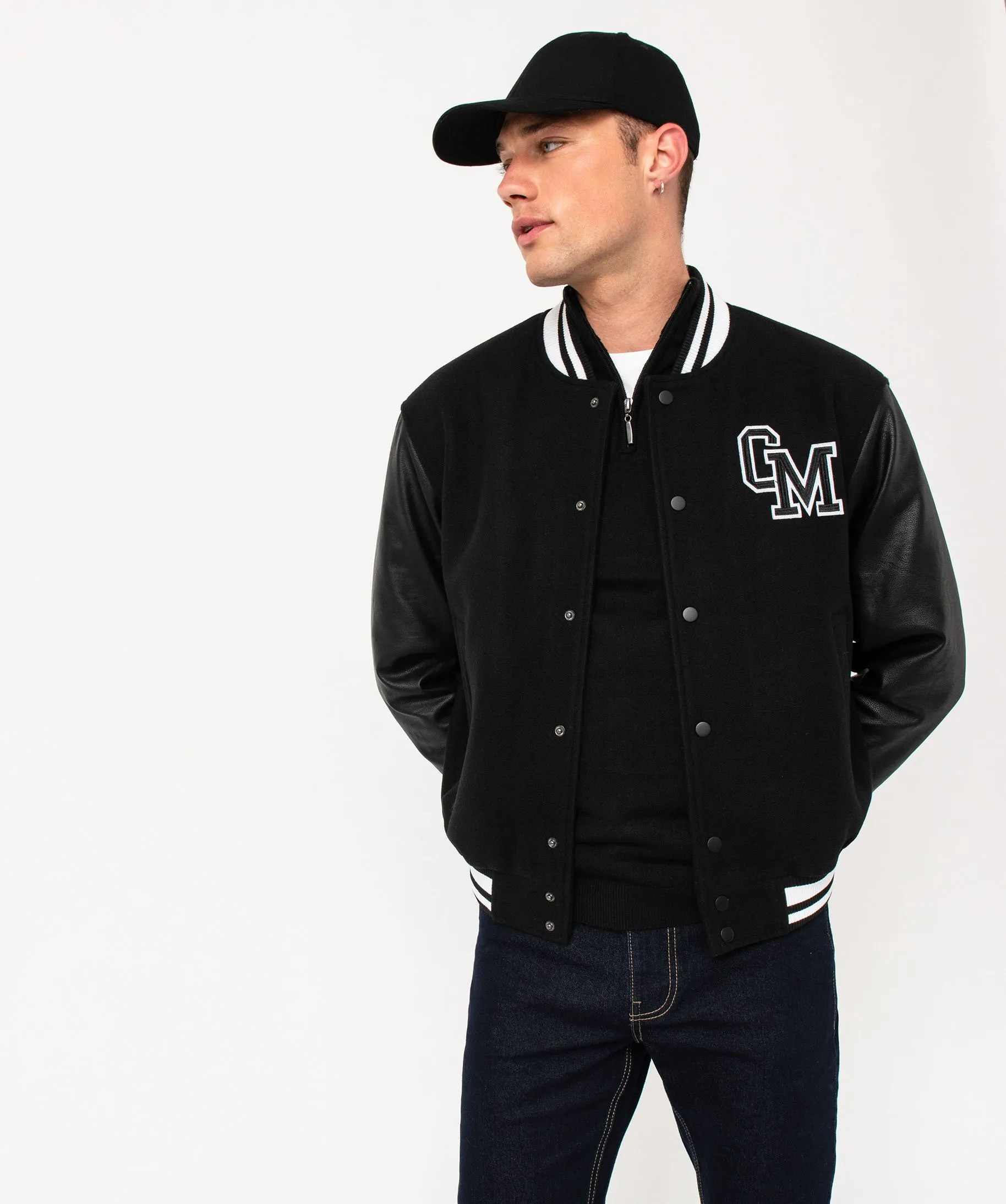 Blouson bi-matières avec finitions bicolores homme - Camps United noir