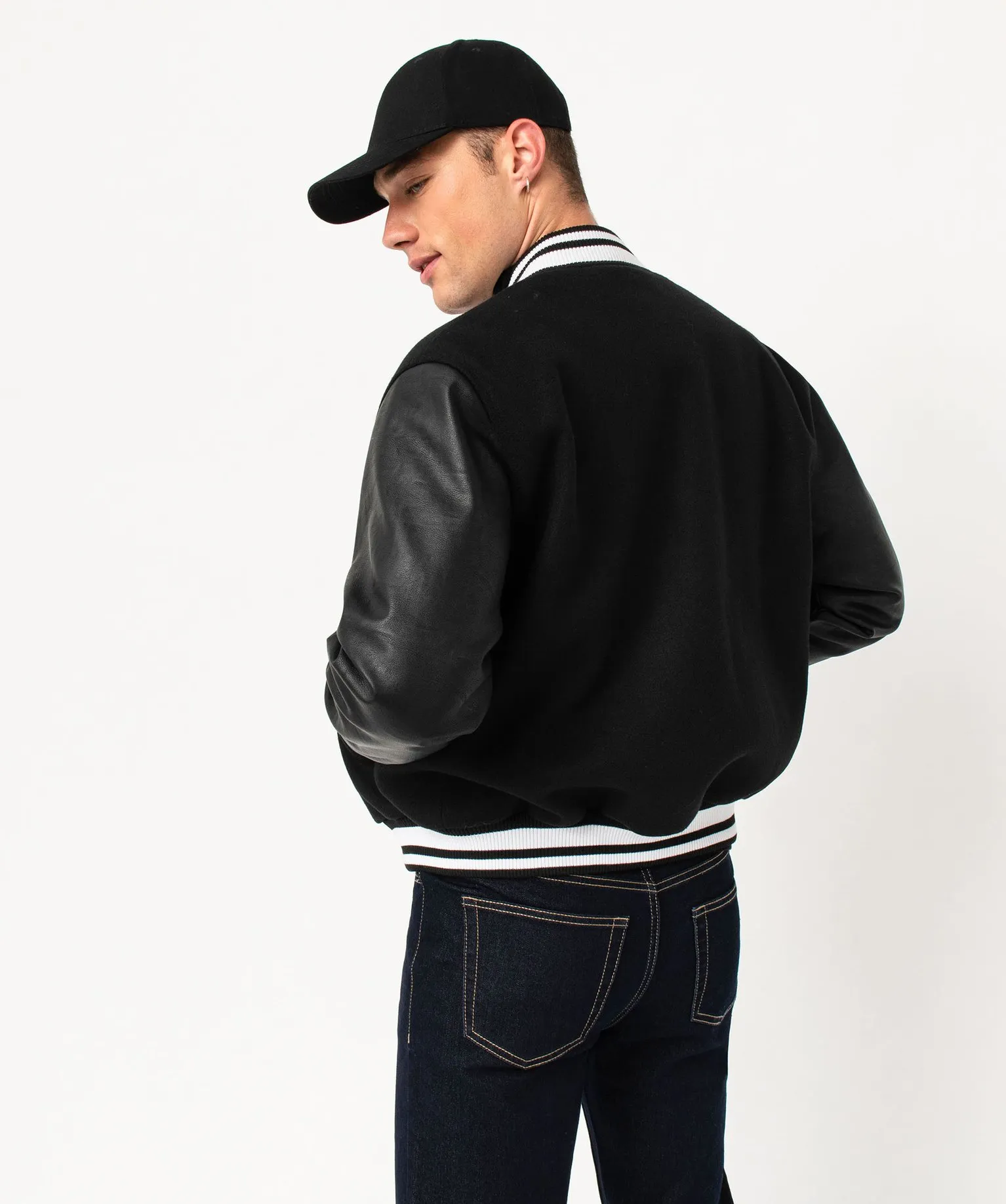 Blouson bi-matières avec finitions bicolores homme - Camps United noir