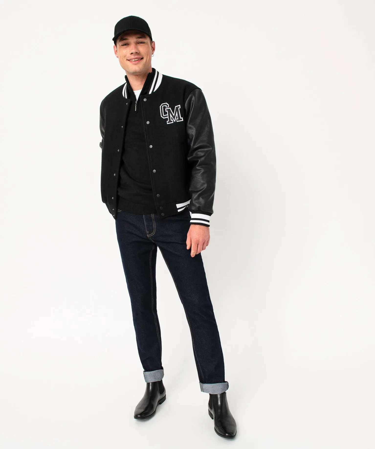 Blouson bi-matières avec finitions bicolores homme - Camps United noir