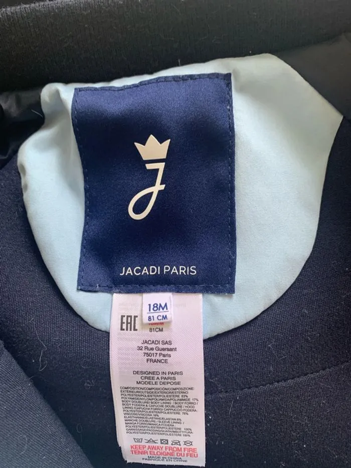 Blouson bleu ciel - Jacadi - 18 mois en très bon état - Jacadi - Prématuré  | Beebs