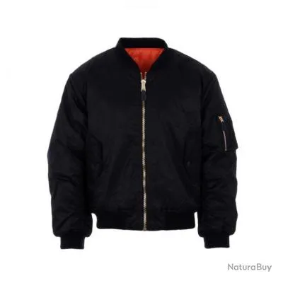 Blouson Bombers MA1 Noir (Taille enfant S (5-6ans))