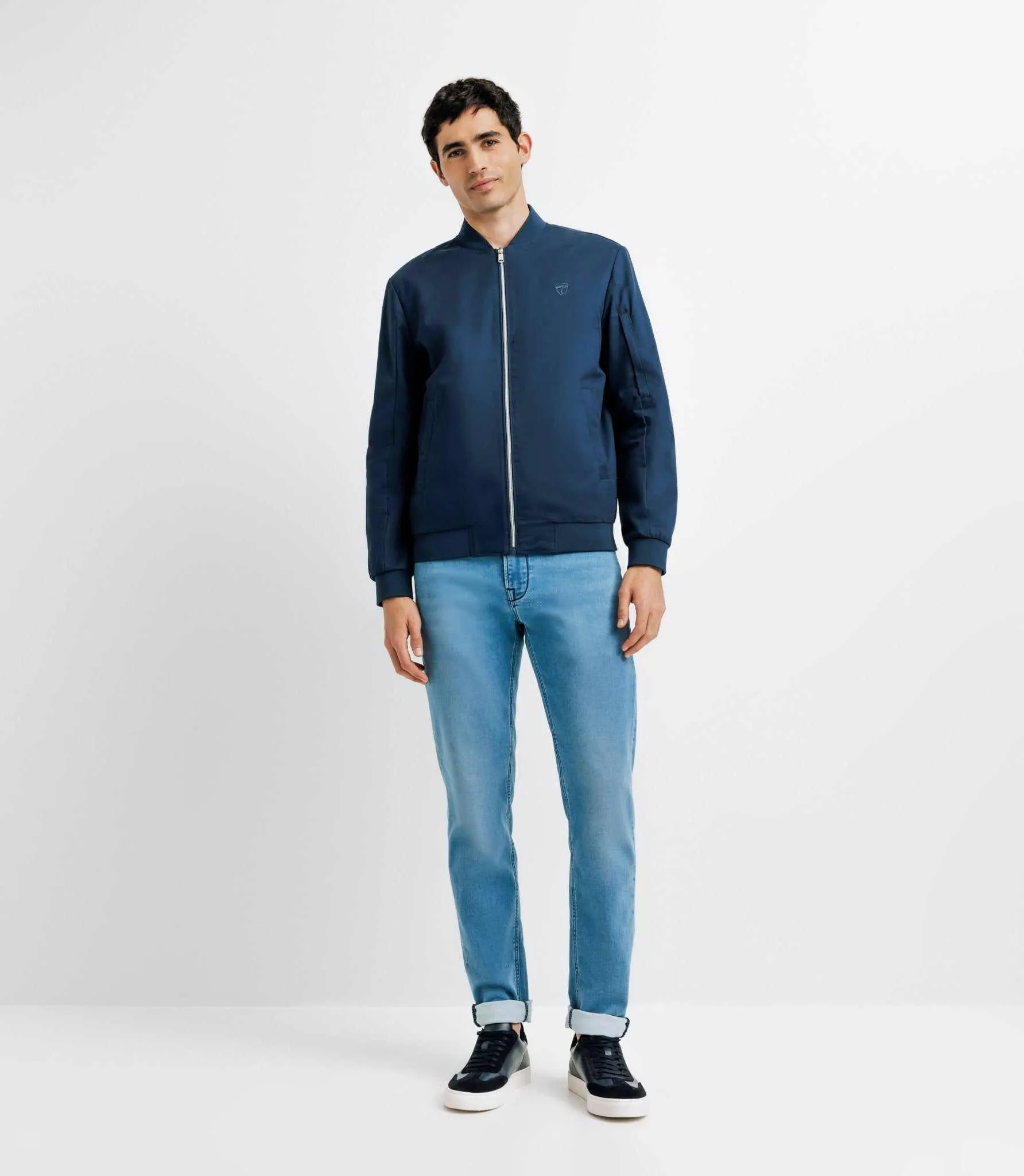 Blouson col teddy marine