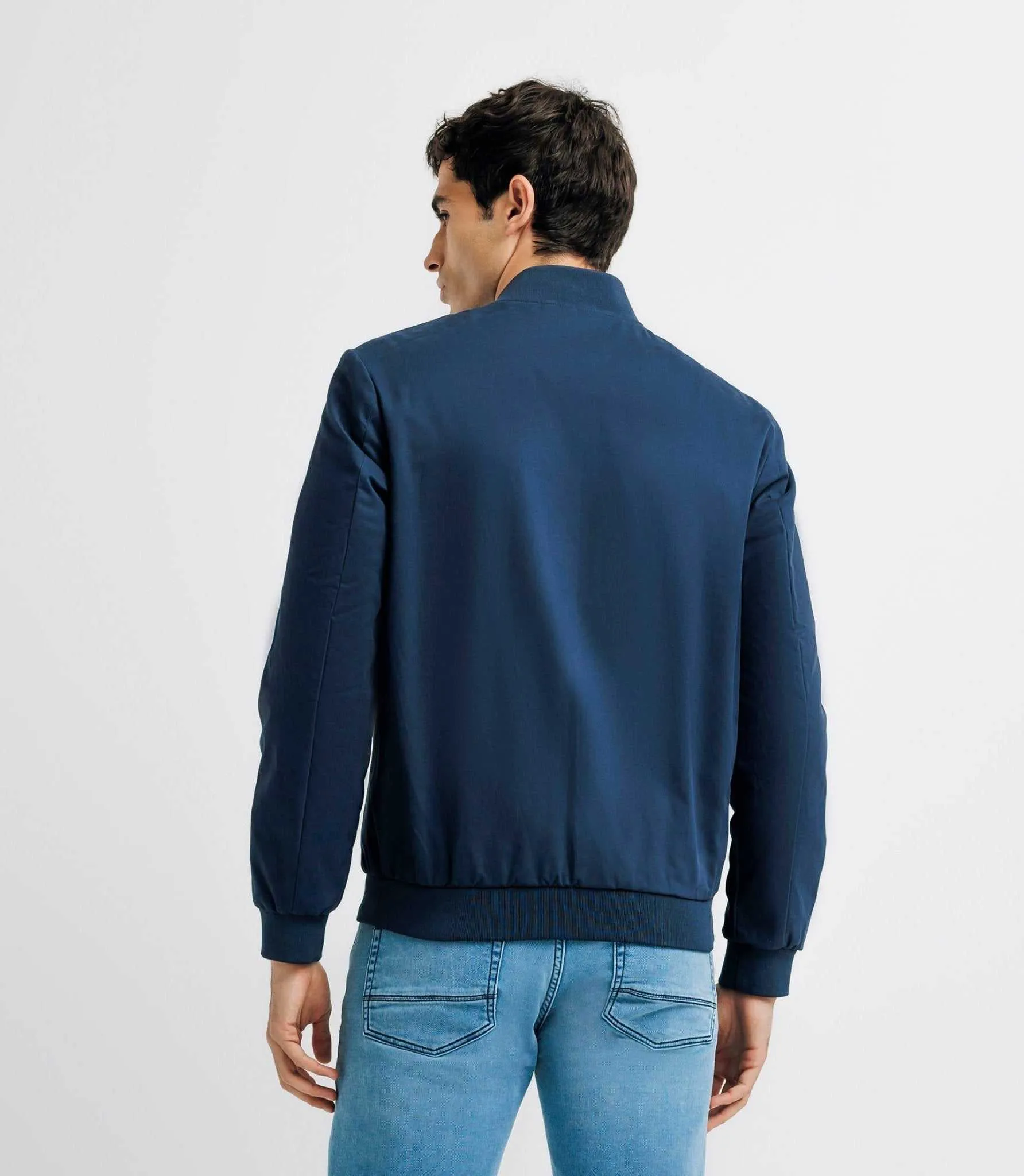 Blouson col teddy marine