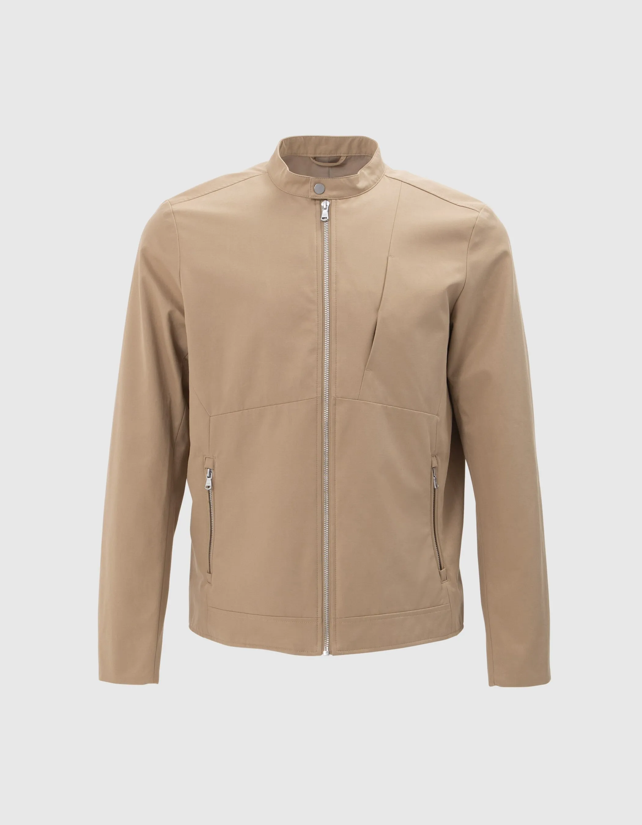 Blouson court beige poches zippées Homme