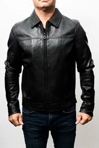 Blouson cuir agneau Daytona Zoom noir.