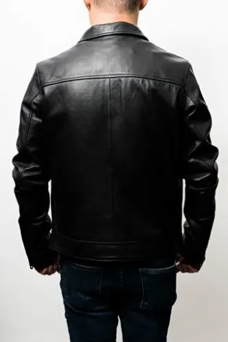 Blouson cuir agneau Daytona Zoom noir.