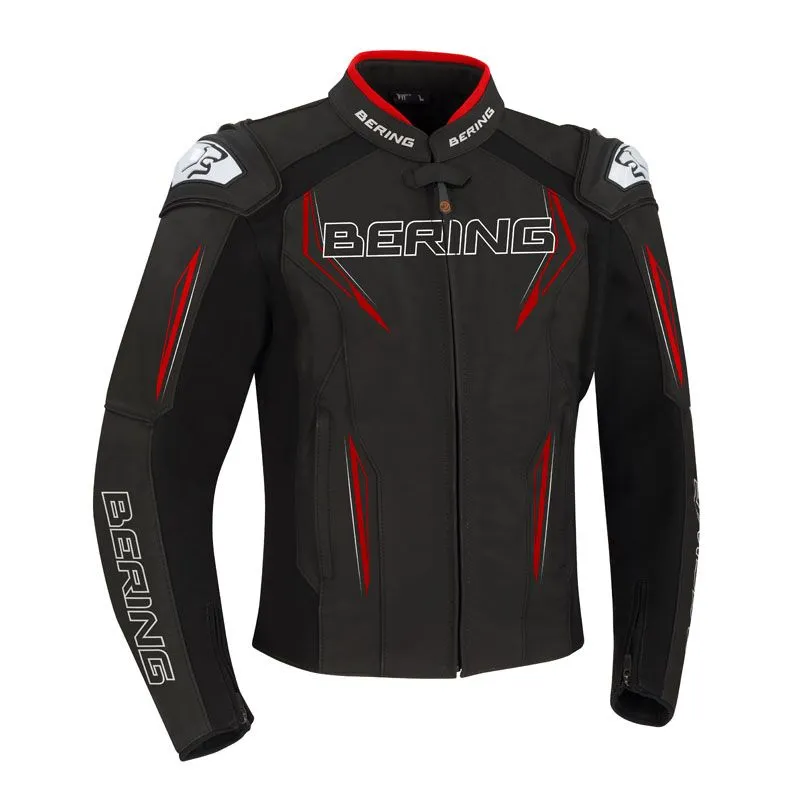 BLOUSON CUIR BERING SPRINT-R NOIR ROUGE