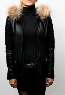 Blouson cuir Giovanni Sissi Noir