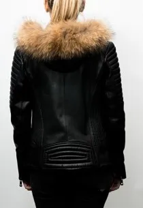 Blouson cuir Giovanni Sissi Noir