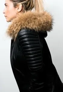 Blouson cuir Giovanni Sissi Noir