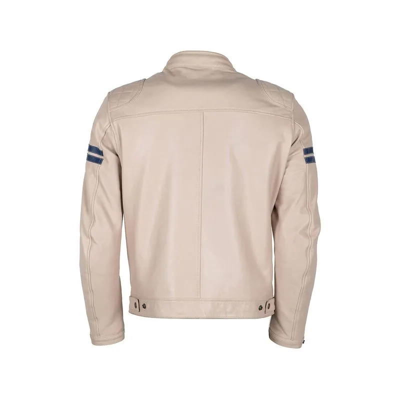 Blouson Cuir Helstons Chevy Beige/Bleu