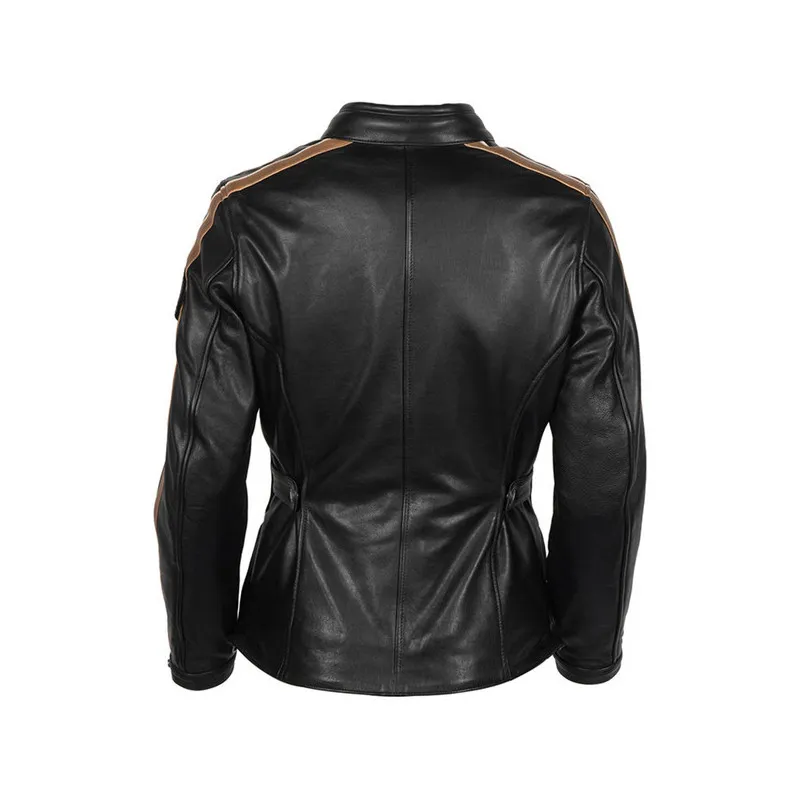 Blouson Cuir Helstons Femme Jade Rag Noir/Marron