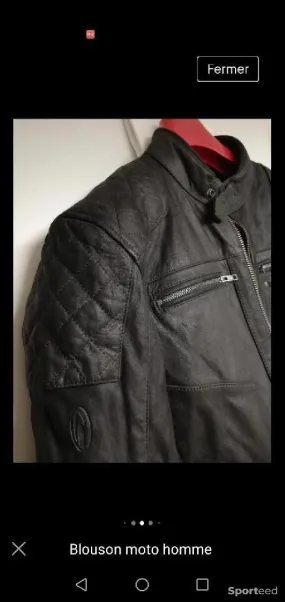 Blouson de moto cuir homme neuf Ajouté le : 09/07/2022