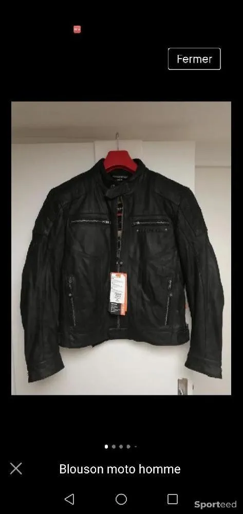 Blouson de moto cuir homme neuf Ajouté le : 09/07/2022