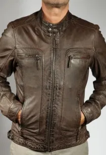 Blouson en cuir CASEY MARRON