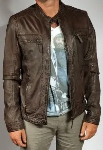 Blouson en cuir CASEY MARRON