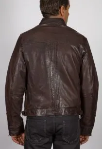 Blouson en cuir Daytona homme marron Shelby2