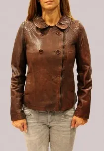 Blouson en cuir LPB femme rust Mexico