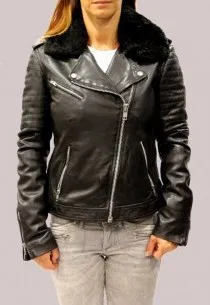 Blouson en cuir Redskins femme noir Kate