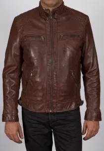 Blouson en cuir Redskins homme marron Balboa