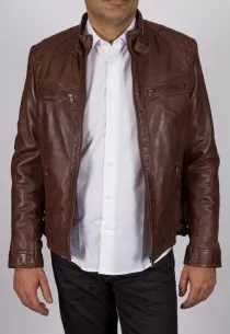 Blouson en cuir Redskins homme marron Balboa