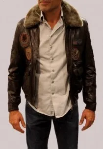 Blouson en cuir RedSkins homme marron Passadena