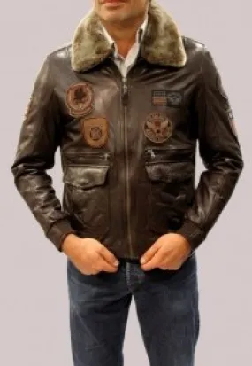 Blouson en cuir RedSkins homme marron Passadena